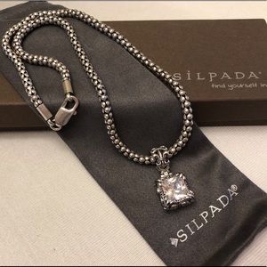 Silpada 17” Sterling Necklace & Uptown CZ Pendant